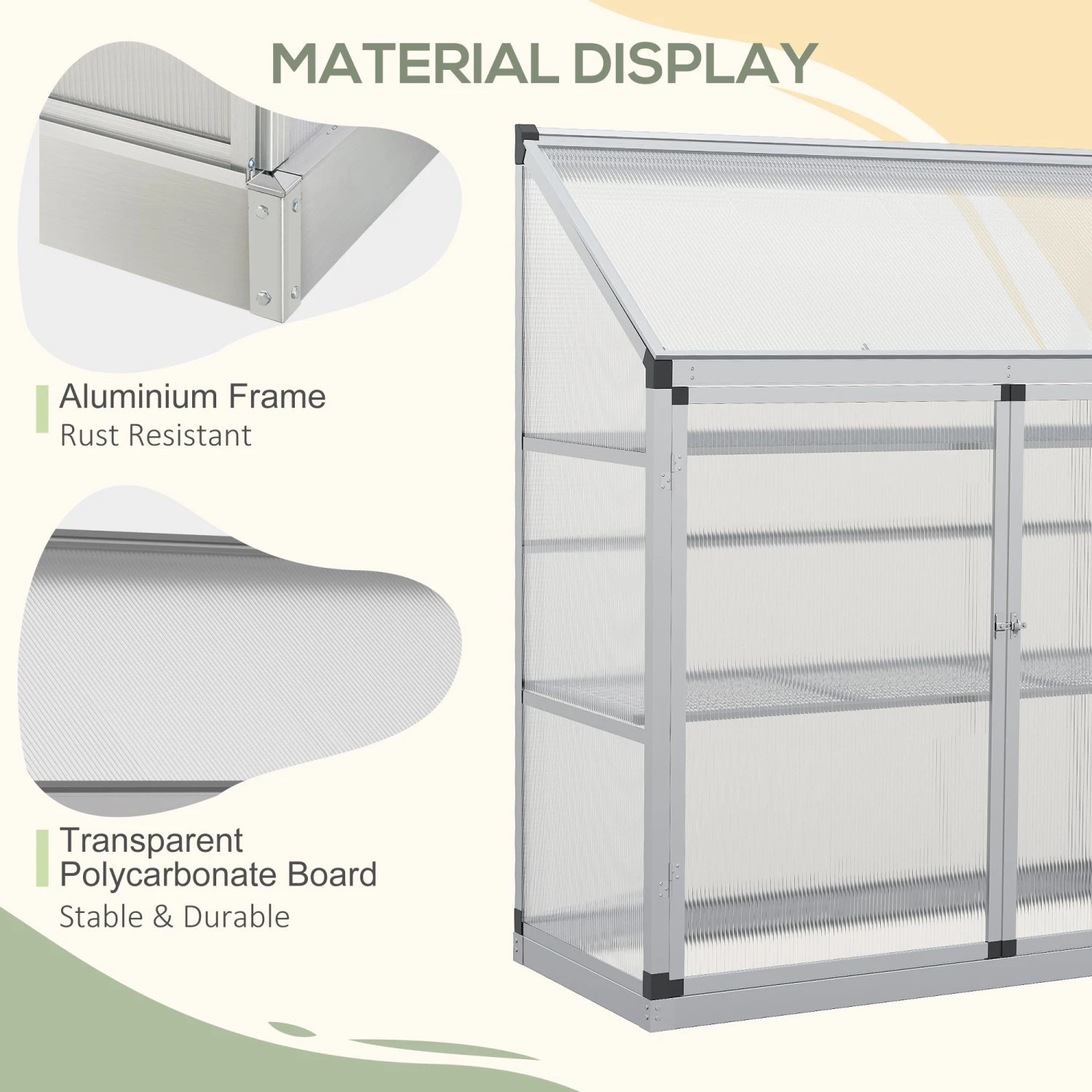Outsunny 3 Tier Greenhouse Outdoor Plant Garden Transparent Sunlight Board W / Foundation 4 Outsunny 3 Tier Greenhouse Outdoor Plant Garden Transparent Sunlight Board W / Foundation - Image 4