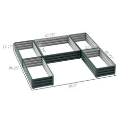 Outsunny Steel Raised Garden Bed, Set Of 5 Large Box Planters For Outdoor Plants Vegetables Flowers Herbs, 8x8x1ft, Green -Outsunny qvAc1718635fa52b7