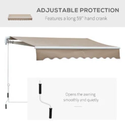 Outsunny 8' X 7' Patio Retractable Awning, Manual Exterior Sun Shade Deck Window Cover, Brown -Outsunny r1Gb101831c17f6e2