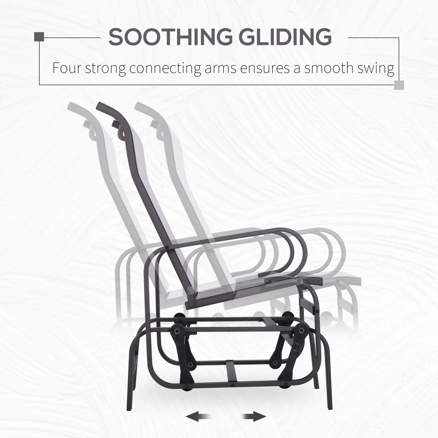 Outsunny Gliding Lounger Chair, Outdoor Swinging Chair With Smooth Rocking Arms And Lightweight Construction For Patio Backyard, Beige 4 Outsunny Gliding Lounger Chair, Outdoor Swinging Chair With Smooth Rocking Arms And Lightweight Construction For Patio Backyard, Beige - Image 4