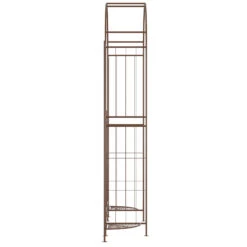 Outsunny 7' Metal Garden Arbor, Garden Arch With Gate, Fleur De Lis Motif, Latching Doors, Planter Shelves For Climbing Vines, Ceremony, Weddings, Party, Garden, Backyard, Lawn, Brown -Outsunny rZe3d6188c193012e