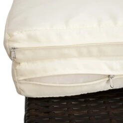 Outsunny Patio Chaise Lounge, Pool Chair With 5 Position Adjustable Backrest & Cushion, Outdoor PE Rattan Wicker Sun Tanning Seat, 28", Cream -Outsunny rbV01217e70ebb1a9