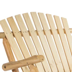 Outsunny Double Wooden Patio Rocking Bench, Adirondack Porch Rocker Chair For 2 Persons With High Rise Slatted Seat & Backrest, Smooth Armrests, Natural -Outsunny rx1d4d17fe7fbd5ae