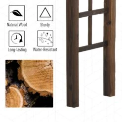 Outsunny 85" Wooden Garden Arbor For Wedding And Ceremony, Outdoor Garden Arch Trellis For Climbing Vines - Carbonized Color -Outsunny rxQ88617e688d6dfc