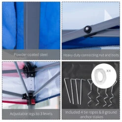 Outsunny 10' X 10' Pop Up Canopy Tent With Netting, Instant Gazebo, Ez Up Screen House Room With Carry Bag, Height Adjustable, For Outdoor, Garden, Patio, American Flag -Outsunny s0D756181b9e6aa69