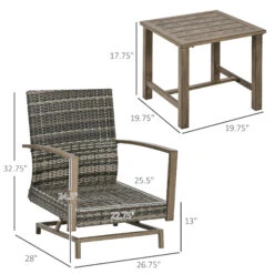 Outsunny Patio Bistro Set, Porch Furniture With Soft Cushions And Rocking Function For Yard, Lawn, Porch, Dark Gray 11 Outsunny Patio Bistro Set, Porch Furniture With Soft Cushions And Rocking Function For Yard, Lawn, Porch, Dark Gray -Outsunny s3zc17188d70834e0