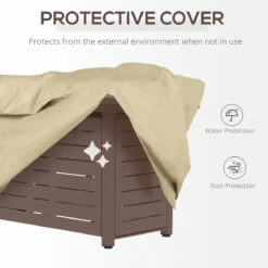 Outsunny 42 Inch Outdoor Propane Gas Fire Pit Table, 50,000 BTU Auto-Ignition Rectangular Gas Firepit With Slat Tabletop, Lid, Lava Rocks, Rain Cover, CSA Certification, Brown -Outsunny s9tb1017f2768ba9b