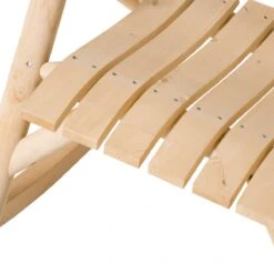 Outsunny Outdoor Wooden Rocking Chair, Rustic Adirondack Rocker With Slatted Seat, High Backrest, Armrests For Patio, Garden, And Porch, Large, Natural -Outsunny sAHe6717ed357055f