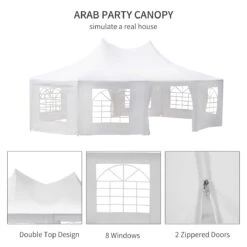 Outsunny 29' X 21' Canopy Party Event Tent With 2 Pull-Back Doors, Column-Less Event Space, & 8 Cathedral Windows 19 Outsunny 29' X 21' Canopy Party Event Tent With 2 Pull-Back Doors, Column-Less Event Space, & 8 Cathedral Windows -Outsunny sLX4e617e677ab0aa