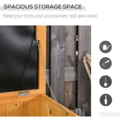 Outsunny 75 Gallon Wooden Deck Box, Outdoor Storage Container With Aerating Gap & Weather-Fighting Finish, Yellow -Outsunny sNO756181cc1e7c8a