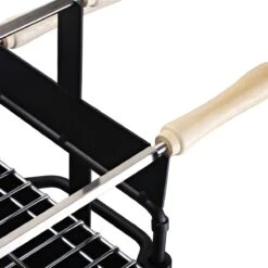 Outsunny 35" Charcoal BBQ Grill And Smoker Combo 2 In 1 Portable Rotisserie With Large/Small Skewers Included And 4 Wheels For Portability -Outsunny sOx50317e68b20b60