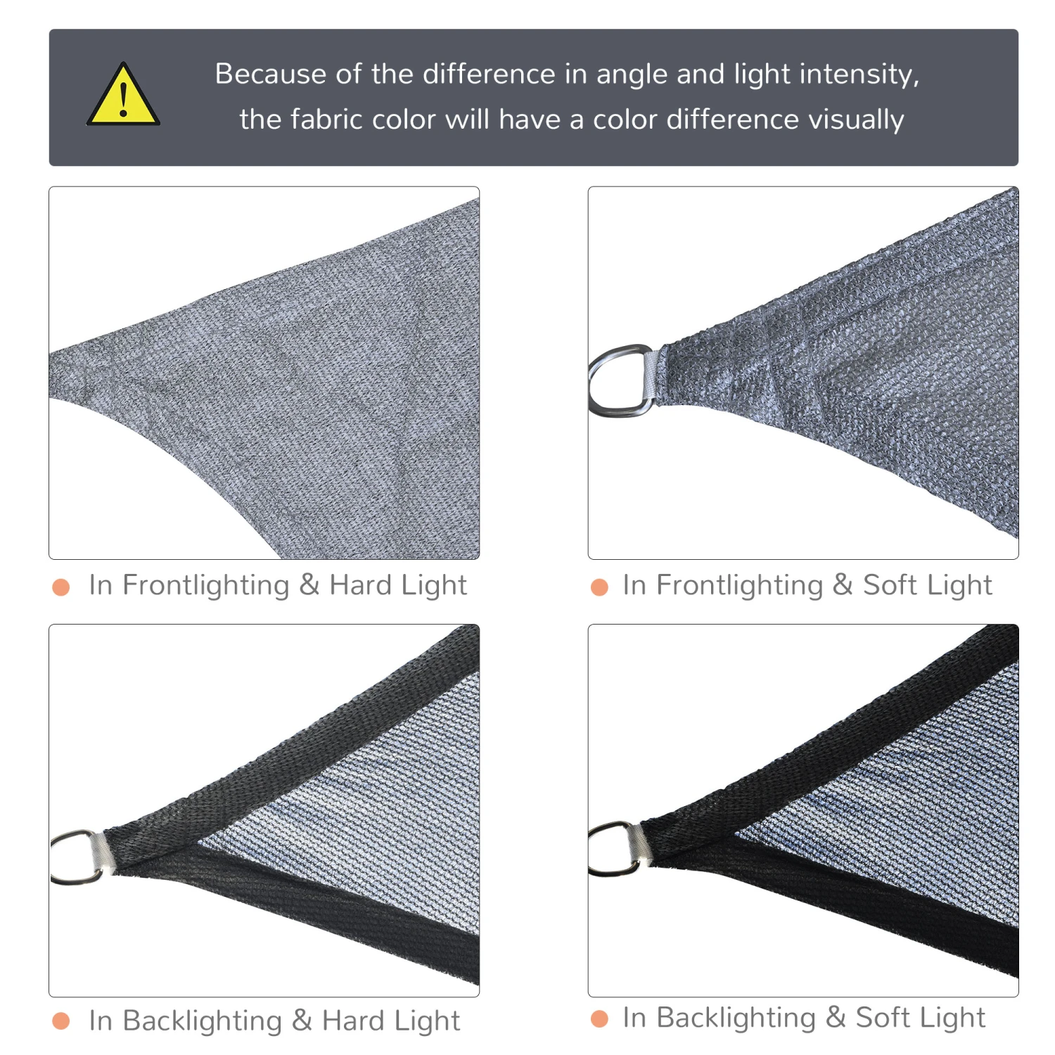 Outsunny 13' X 20' Rectangle Sun Shade Sail Canopy Outdoor Shade Sail Cloth For Patio Deck Yard With D-Rings And Rope Included - Gray 6 Outsunny 13' X 20' Rectangle Sun Shade Sail Canopy Outdoor Shade Sail Cloth For Patio Deck Yard With D-Rings And Rope Included - Gray - Image 6