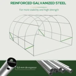 Outsunny 19.5' X 10' X 7' Outdoor Walk-in Tunnel Greenhouse, Hot House With Roll-up Windows, Zippered Door, PE Cover, Heavy Duty Steel Frame, Green 15 Outsunny 19.5' X 10' X 7' Outdoor Walk-in Tunnel Greenhouse, Hot House With Roll-up Windows, Zippered Door, PE Cover, Heavy Duty Steel Frame, Green -Outsunny sZE88c1815317ee2b