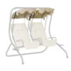 Outsunny 2-Seater Swing Canopy Replacement With Tubular Framework, Outdoor Swing Sunshade Top Cover (Canopy Only), Beige