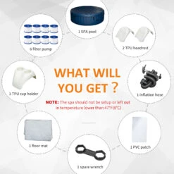 Outsunny 4-6 Person Inflatable Portable Hot Tub Outdoor Round Heated Spa With 130 Jets, Cover, Filter Cartridges, Blue -Outsunny si3a7a17e6868ccc5