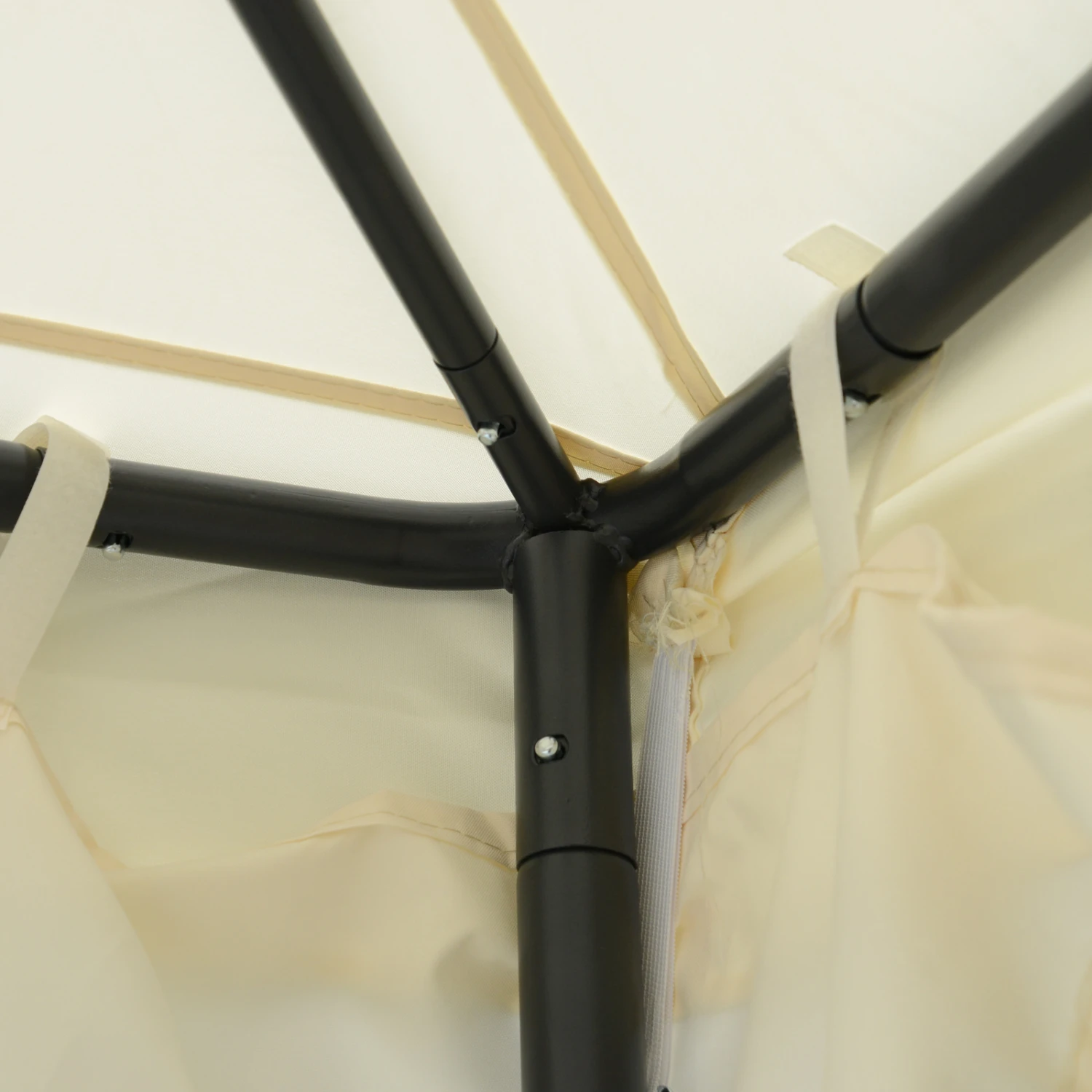 Outsunny 10' X 10' Patio Gazebo Outdoor Canopy Shelter With 2-Tier Roof And Netting, Steel Frame For Garden, Lawn, Backyard And Deck, Cream White 8 Outsunny 10' X 10' Patio Gazebo Outdoor Canopy Shelter With 2-Tier Roof And Netting, Steel Frame For Garden, Lawn, Backyard And Deck, Cream White - Image 8