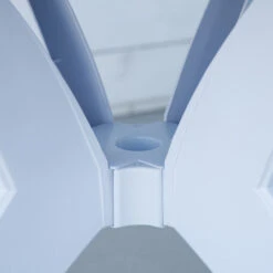 Outsunny Patio Dining Table With Umbrella Hole Round Outdoor Bistro Table For Garden Lawn Backyard, White -Outsunny tEYb10181383c2dce