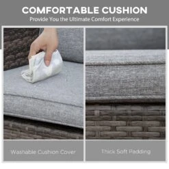 Outsunny Patio Wicker Rocking Chair, Outdoor PE Rattan Swing Chair W/ Soft Cushions, Classic Style For Garden, Patio, Lawn, Mixed Grey -Outsunny tQMb0317ed30dde5c