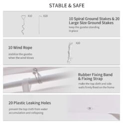 Outsunny 29' X 21' Canopy Party Event Tent With 2 Pull-Back Doors, Column-Less Event Space, & 8 Cathedral Windows 17 Outsunny 29' X 21' Canopy Party Event Tent With 2 Pull-Back Doors, Column-Less Event Space, & 8 Cathedral Windows -Outsunny tTX8a317e677ab0aa