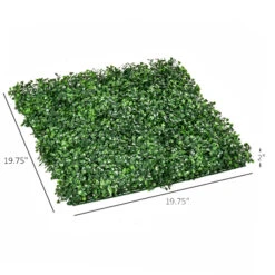 Outsunny 12 PCS 20" X 20" Artificial Boxwood Panels Topiary Wall Greenery Backdrop, Privacy Hedge Screen UV Protected 4Layer Roll Grass Panel Fence Decor Outdoor Indoor Garden Backyard, Light Green -Outsunny tlzc1718006dc0982