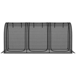 Outsunny 9' X 4' Crop Cage, Plant Protection Tent With Three Zippered Doors, Storage Bag And 6 Ground Stakes, For Garden, Yard, Lawn, Black -Outsunny u0Vd4d188c3b86065