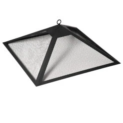 Outsunny 26 Inch Outdoor Fire Pits, Bonfire Wood Burning Firepit Bowl, Camping Fire Pit With Spark Screen Cover, Poker For Patio, Or Backyard, Black -Outsunny uQic1417fcf475844