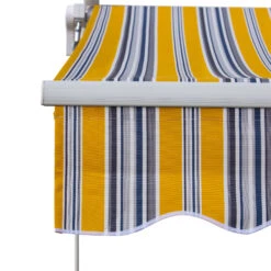 Outsunny 8' X 7' Manual Retractable Sun Shade Patio Awning - Orange, Black And Grey -Outsunny ucl3d61831c12253c