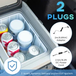 Outsunny 12V Car Fridge, 2 Zone 37 Quart Portable Compressor Electric Cooler With Wheels, Pull-up Handle, Cutting Board For Outdoor, Driving, Travel -Outsunny ulNb1017f2768f8b9