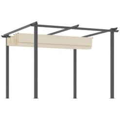 Outsunny 10' X 10' Retractable Pergola Canopy, Patio Gazebo, Sun Shelter With Aluminum Frame For Outdoors, Cream White -Outsunny uod7561815d91a26c