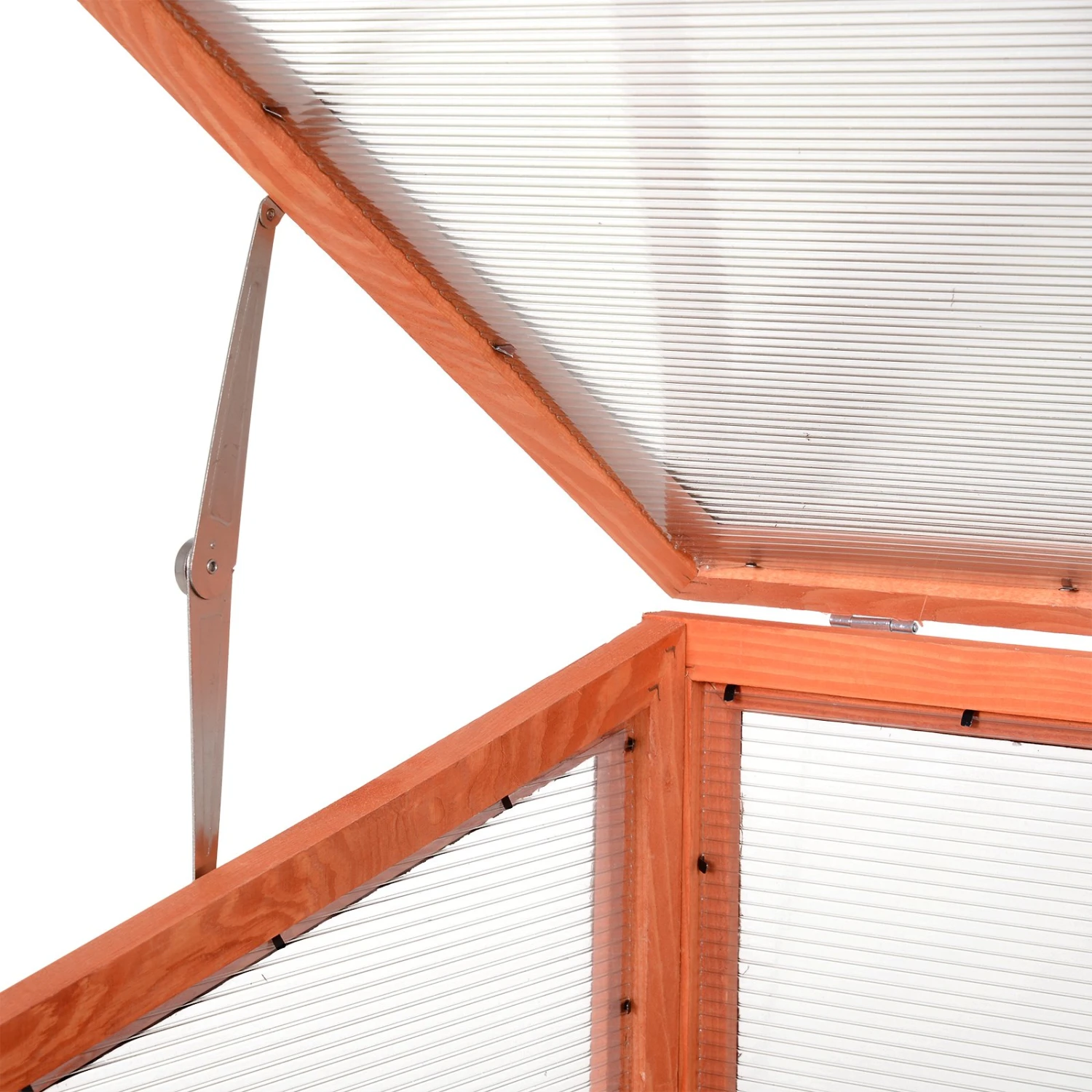 Outsunny Wooden Cold Frame Greenhouse Small Mini Planter Box, 30" L X 24" W X 44" H, Natural 12 Outsunny Wooden Cold Frame Greenhouse Small Mini Planter Box, 30" L X 24" W X 44" H, Natural - Image 12