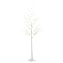 Outsunny Outdoor 6ft Lighted Birch Twig Tree, Decorative Garden Light W/ 8 Modes, White