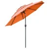 Outsunny 9' 3-Tier Patio Umbrella, Outdoor Market Umbrella With Crank And Push Button Tilt For Deck, Backyard And Lawn, Orange