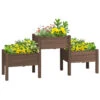 Outsunny 73" X 18" X 32" 3 Tier Raised Garden Bed W/ Three Elevated Planter Box For Vegetables, Herb And Flowers, Coffee