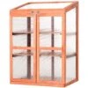Outsunny Wooden Cold Frame Greenhouse Small Mini Planter Box, 30" L X 24" W X 44" H, Natural