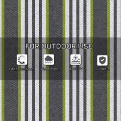 Outsunny Reversible Outdoor Rug Carpet, 9' X 12' Waterproof Plastic Straw Rug, Portable RV Camping Rugs With Carry Bag, Large Floor Mat For Backyard, Deck, Picnic, Beach, Green & Gray Striped 12 Outsunny Reversible Outdoor Rug Carpet, 9' X 12' Waterproof Plastic Straw Rug, Portable RV Camping Rugs With Carry Bag, Large Floor Mat For Backyard, Deck, Picnic, Beach, Green & Gray Striped -Outsunny vc888c18577270fcc