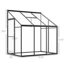 Outsunny 6' X 4' Aluminum Greenhouse Polystyrene Walk-in Garden Greenhouse With Adjustable Roof Vent And Lockable Door, Clear -Outsunny vhEc171802754bc1d