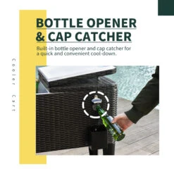 Outsunny 80 QT Rolling Cooling Bins Ice Chest On Wheels Outdoor Stand Up Drink Cooler Cart For Party, Brown 15 Outsunny 80 QT Rolling Cooling Bins Ice Chest On Wheels Outdoor Stand Up Drink Cooler Cart For Party, Brown -Outsunny vk188c1815313c720