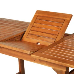 Outsunny Poplar Wood Slat Rectangular Extendable Outdoor Dining Table -Outsunny voT91217e6731738a