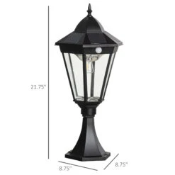 Outsunny 22" Outdoor Solar Lamp Post Light, All Weather Protection For Backyard, Black -Outsunny w2Oc1717fae7c82cf