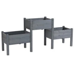 Outsunny 3 Tier Raised Garden Bed Freestanding Planter Box For Vegetables, Herb, Flowers