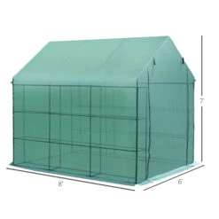 Outsunny Portable Greenhouse Walk In Green House Outdoor Year Around Plant Gardening 8'L X 6'W X 7'H -Outsunny wJE58b17e6c0e96ad