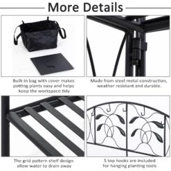 Outsunny Gardening Workbench W/ Large Spacious Worktop & Integrated Soil Bag Outside Garden Plant Work Table -Outsunny wKNae317e6cc5b2a3