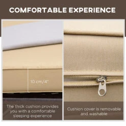 OUTSUNNY Outdoor 4-Position Heavy Duty Folding Chaise Lounge Chair Set, Recliner With Table, Lightweight Portable Aluminum Outdoor Pool Chair With Wheels & Stylized Frame For Sunbathing, Beige -Outsunny wMH75617f2768e23f