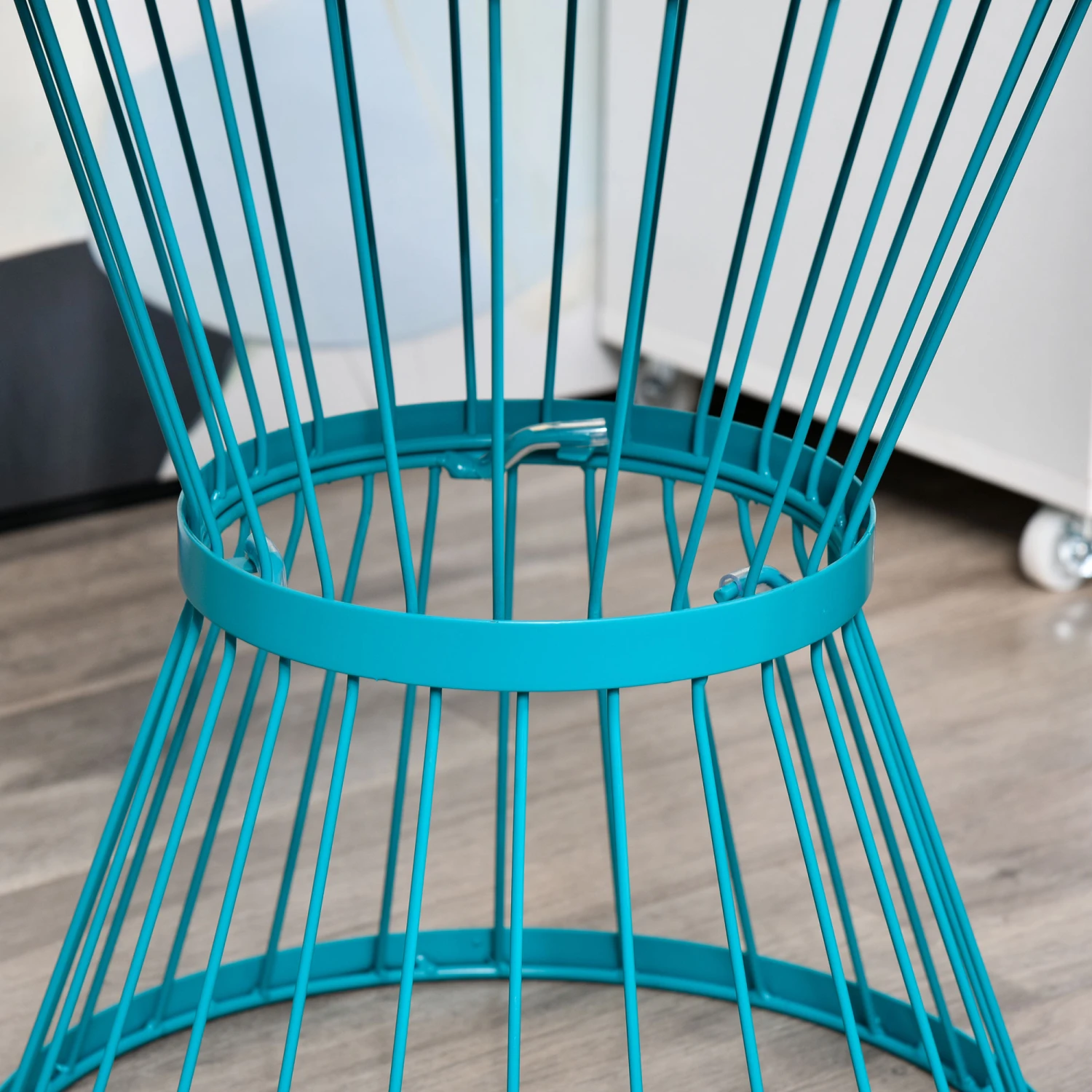 Outsunny 16" Steel Patio Side Table, Garden End Table With Hourglass Design, Accent Table For Outdoor And Indoor Use, Blue 8 Outsunny 16" Steel Patio Side Table, Garden End Table With Hourglass Design, Accent Table For Outdoor And Indoor Use, Blue - Image 8