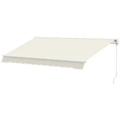Outsunny 10' X 8.2' Outdoor Patio Motorized/Manual Retractable Outdoor Awning With Material Resistant To Water - Beige