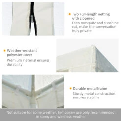 Outsunny 20' X 10' Outdoor Party Tent Gazebo Wedding Canopy With Removable Mesh Sidewalls, White -Outsunny wci7561813ec2f6f5