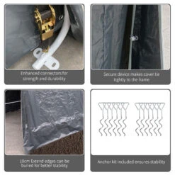 Outsunny 7.9' X 6.6' Garden Garage Storage Tent, Metal Frame Bike Shed W/ Zipper Doors 13 Outsunny 7.9' X 6.6' Garden Garage Storage Tent, Metal Frame Bike Shed W/ Zipper Doors -Outsunny we488c17f2768c4c6