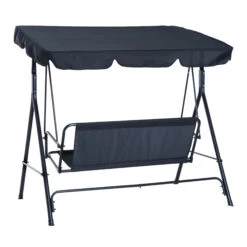 Outsunny 3-Seat Outdoor Patio Swing Chair With Removable Cushion, Steel Frame Stand And Adjustable Tilt Canopy For Patio, Garden, Poolside, Balcony, Backyard, Black 23 Outsunny 3-Seat Outdoor Patio Swing Chair With Removable Cushion, Steel Frame Stand And Adjustable Tilt Canopy For Patio, Garden, Poolside, Balcony, Backyard, Black -Outsunny wgva1918961dd40ff