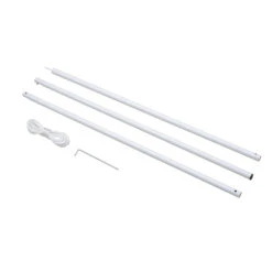 Outsunny Sun Sail Shade Canopy Adjustable Installation Pole/Pipe Kit White