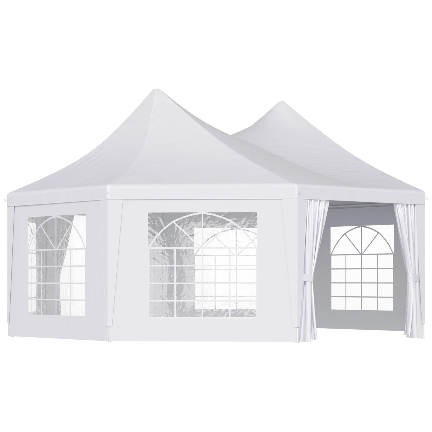 Outsunny 22' X 16' Canopy Party Event Tent With 2 Pull-Back Doors, Column-Less Event Space, & 8 Cathedral Windows 1 Outsunny 22' X 16' Canopy Party Event Tent With 2 Pull-Back Doors, Column-Less Event Space, & 8 Cathedral Windows
